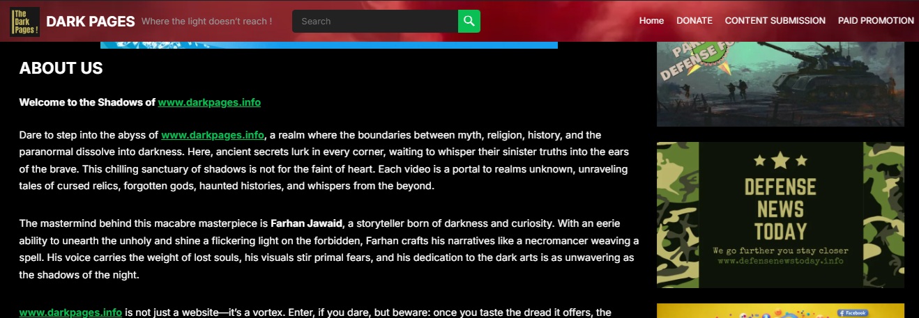 Dark Pages About Us