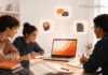 Best AI Tools for Students in 2026 (Free and Paid, by Task) Student study desk with a laptop, notebook, and abstract AI assistant panels representing AI study tools.