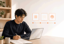 What Students Should Focus On Now to Get Hired in 2027 A student at a desk planning career preparation steps, with abstract project cards and a simple 12 month timeline